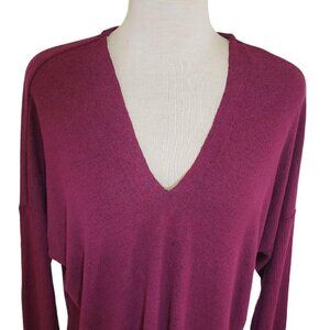Style & Co 2XL Fuchsia Pullover Sweater V-Neck Drop Shoulder Long Sleeve NWT